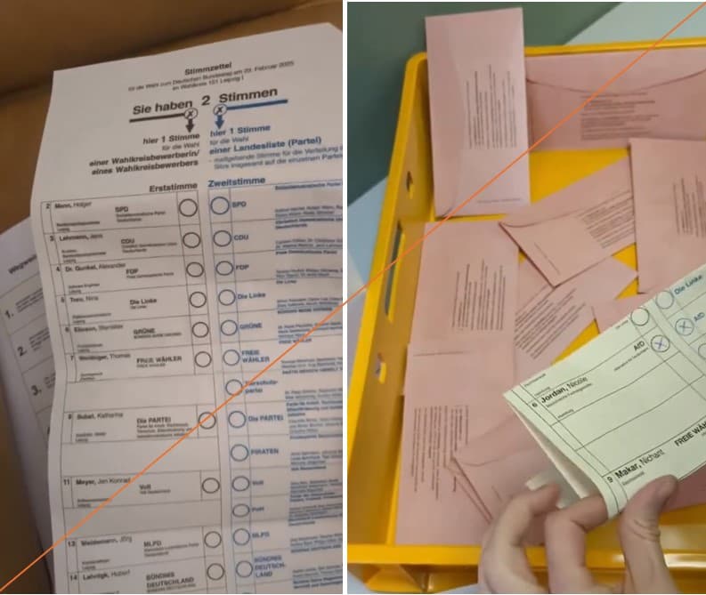 Gefälschte Wahlunterlagen durchgestrichen